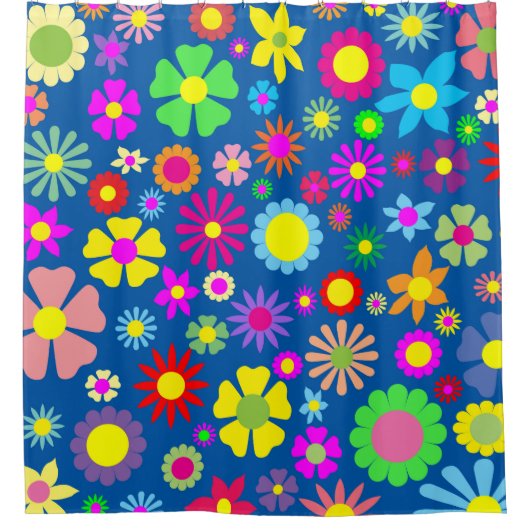 rideau de douche coloré à fleurs (Devant)