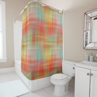 Rideau de douche coloré en plastique transparent