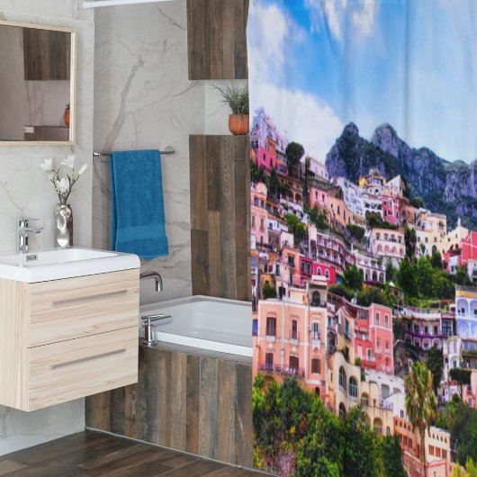 Rideau de douche Coloré Positano Italie