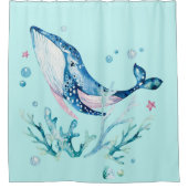 Rideau de douche composition baleine et coraux de (Devant)