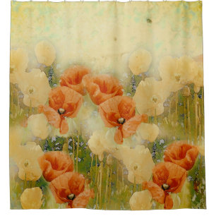 Rideau de douche Coquelicots Vintage