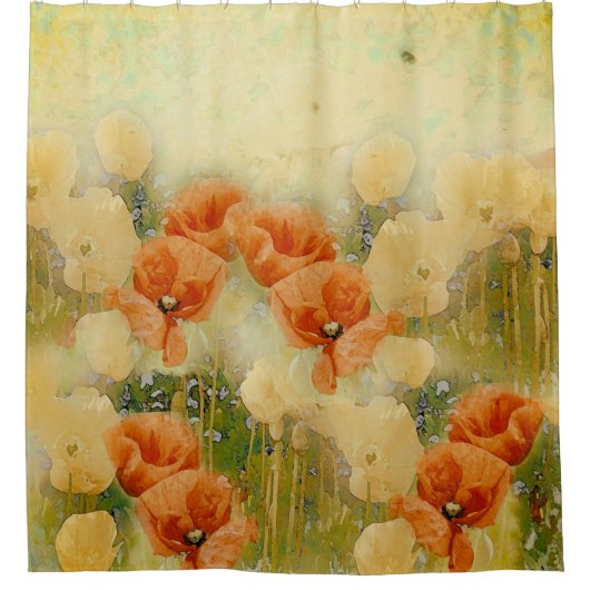 Rideau de douche Coquelicots Vintage (Devant)