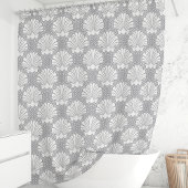 Rideau de douche Coquillage Gris & Blanc