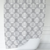Rideau de douche Coquillage Gris & Blanc