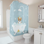 Rideau de douche Corgi (En situation)