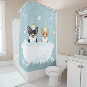 Rideau de douche Corgi (En situation)