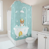 Rideau de douche Corgi (En situation)