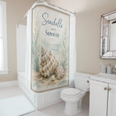 Rideau de douche côtier Coquillages et Sérénité (En situation)