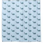 Rideau de douche côtière Motif de baleine (Devant)
