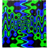 Rideau de douche couleur bleu et vert (Devant)