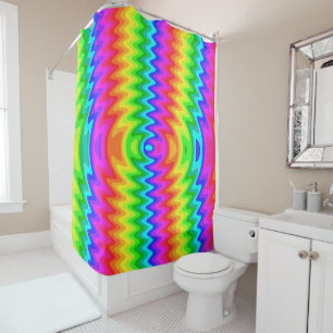Rideau de douche couleur psychédélique Art