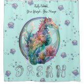Rideau de douche couleur Whimsical Sea Horse (Devant)