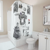 Rideau de douche couture Vintage (En situation)