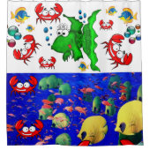 Rideau de douche Crabes de poisson Océan (Devant)