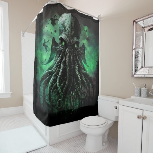 Rideau de douche Cthulhu (En situation)