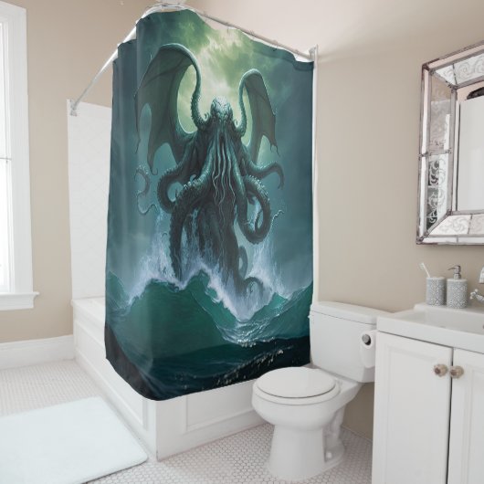 Rideau de douche Cthulhu (En situation)