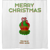 Rideau de douche Cupcake de Noël (Devant)