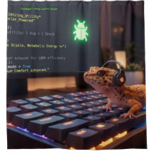 Rideau de douche Cyberpunk personnalisé GeckoDev p