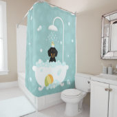 Rideau de douche Dachshund (En situation)