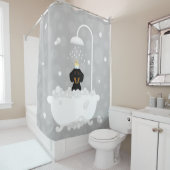 Rideau de douche Dachshund (En situation)