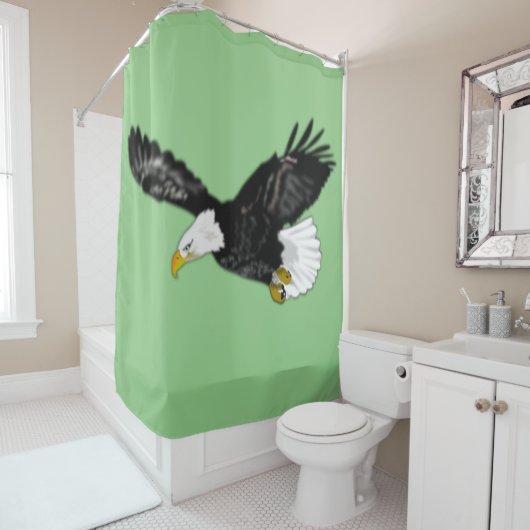 Rideau de douche d'aigle chauve américain (En situation)