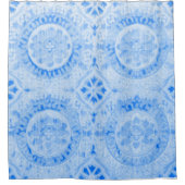 Rideau de douche Damas bleu (Devant)