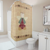 Rideau de douche d'angle primitif (En situation)