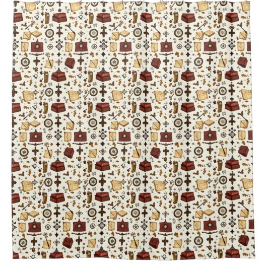 Rideau de douche Dark Academia - Élégance Vintage (Devant)