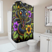 Rideau de douche d'art de serpent (En situation)