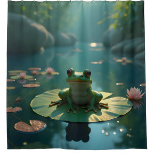 Rideau de douche d'art faunique Grenouille Sentine