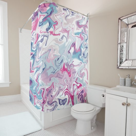 Rideau de douche d'art liquide en acrylique - Abst (En situation)