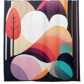 Rideau De Douche D'Art Moderne Du Milieu Du Siècle (Devant)