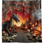 Rideau de douche d'art rupestre du Dragon (Devant)