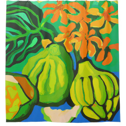Rideau de douche d'art tropical (Devant)