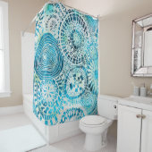 Rideau de douche d'art tropical (En situation)