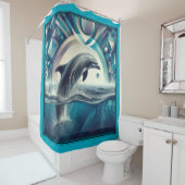 Rideau de douche dauphin. (En situation)