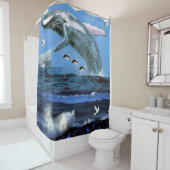 Rideau de douche de baleine (En situation)