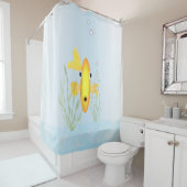 Rideau de douche de Bowl de poisson doré (En situation)