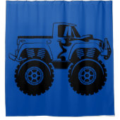 Rideau de douche de camion bleu foncé et noir Mons (Devant)