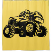 Rideau de douche de camion de monstre jaune et noi (Devant)