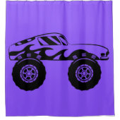 Rideau de douche de camion violet et noir Monster (Devant)