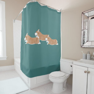 Rideau de douche de Corgi volant