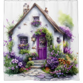 Rideau de douche de cottage pourpre jardin (Devant)