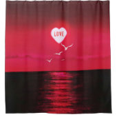 Rideau de douche de coucher de soleil romantique s (Devant)