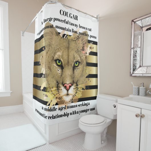 RIDEAU DE DOUCHE DE COUGAR (En situation)