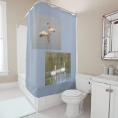 Rideau de douche de cygnes blancs (En situation)