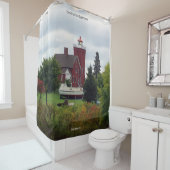 rideau de douche de deux ports Lighthouse & Boat (En situation)