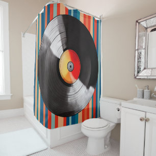 Rideau de douche de disque vinyle