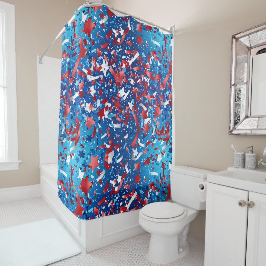 Rideau de douche de fête américain (En situation)