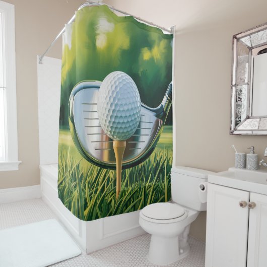 Rideau de douche de golf (En situation)